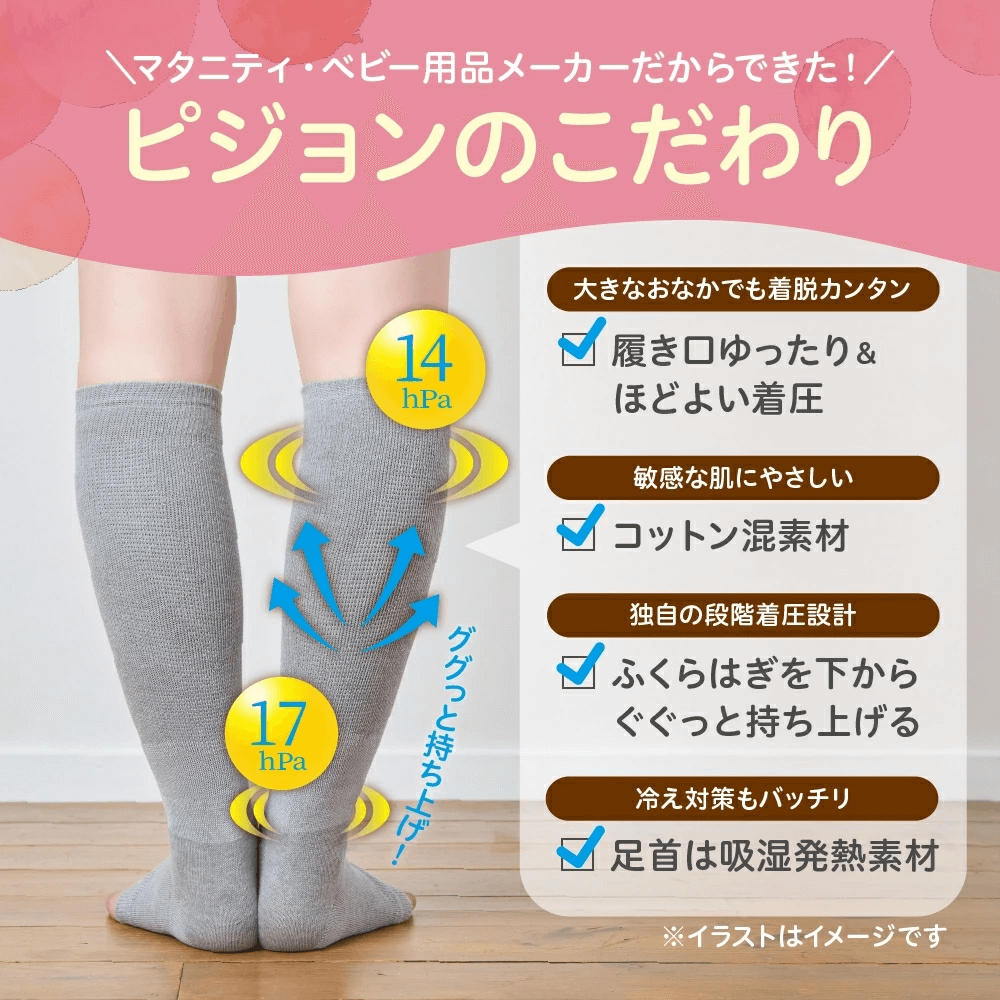 ピジョン　はじめてママの着圧ソックス