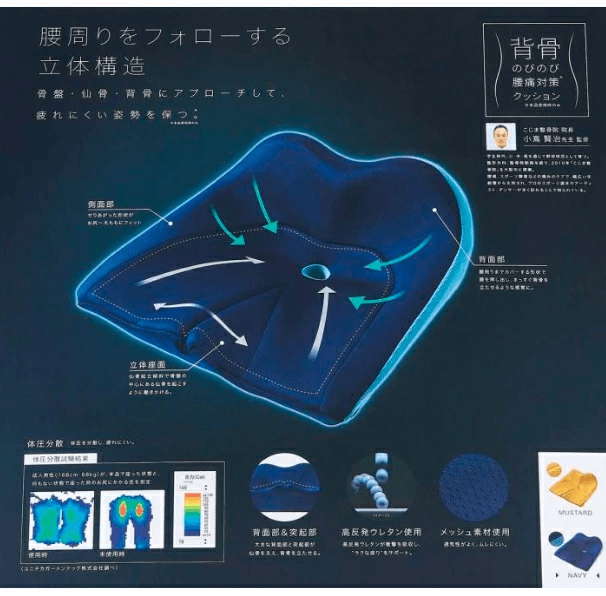 コジット　背骨のびのび腰痛対策クッション